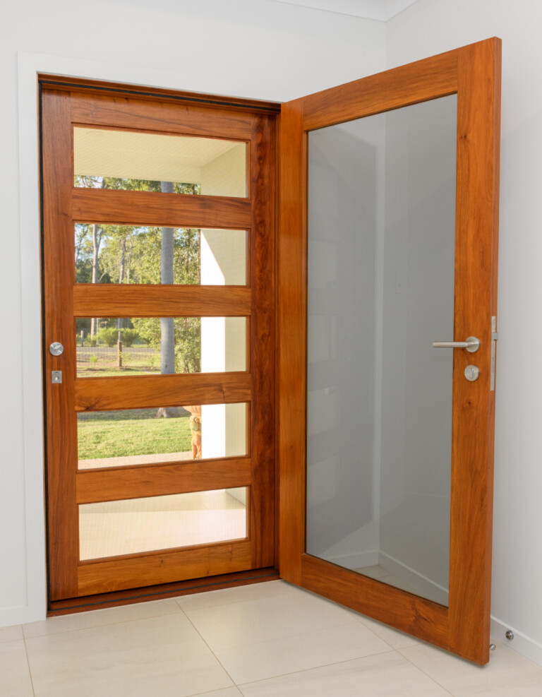 Glass door open